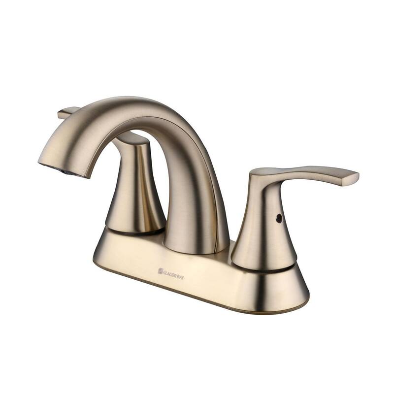 4 in. Centerset Double-Handle High-Arc Bathroom Faucet Matte Gold M747