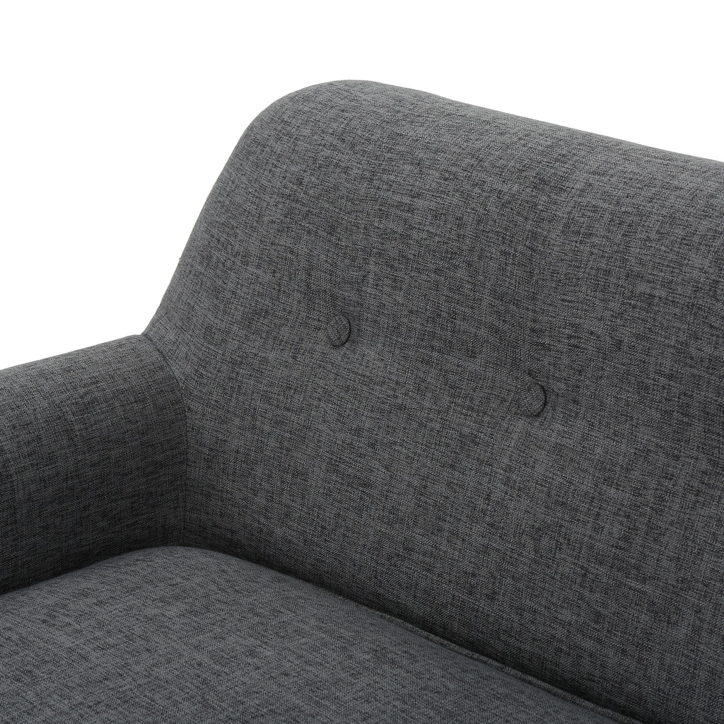 Gray Fabric Button Tufted Loveseat S285323