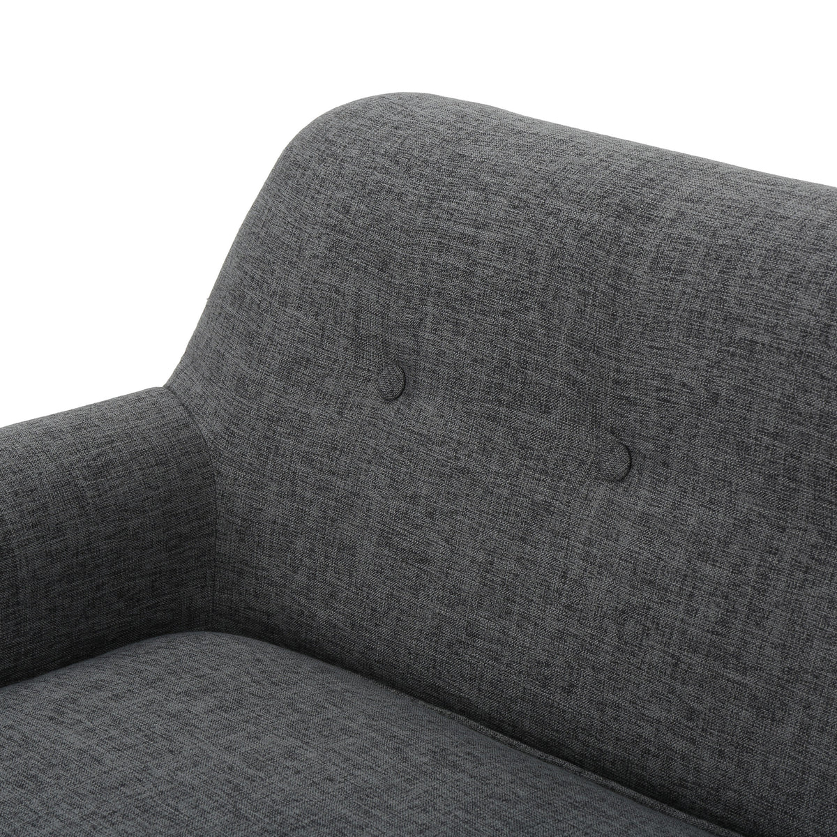 Gray Fabric Button Tufted Loveseat S285323