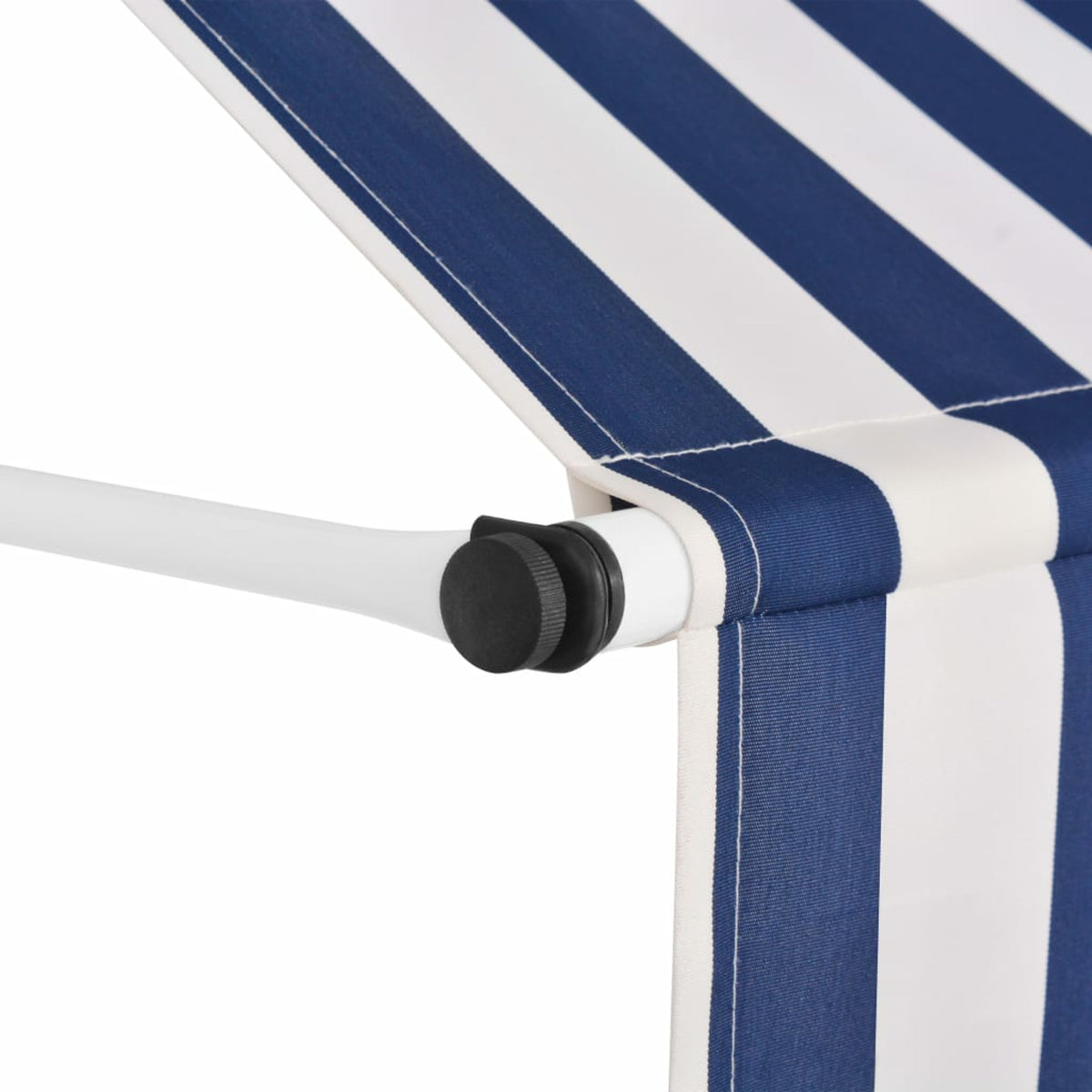 Manual Retractable Awning 78.7" Blue and White Stripes B110245