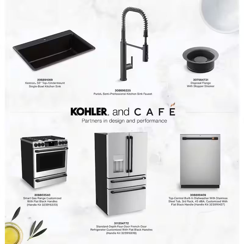 Flat Black Dishwasher Handle Kit L2759