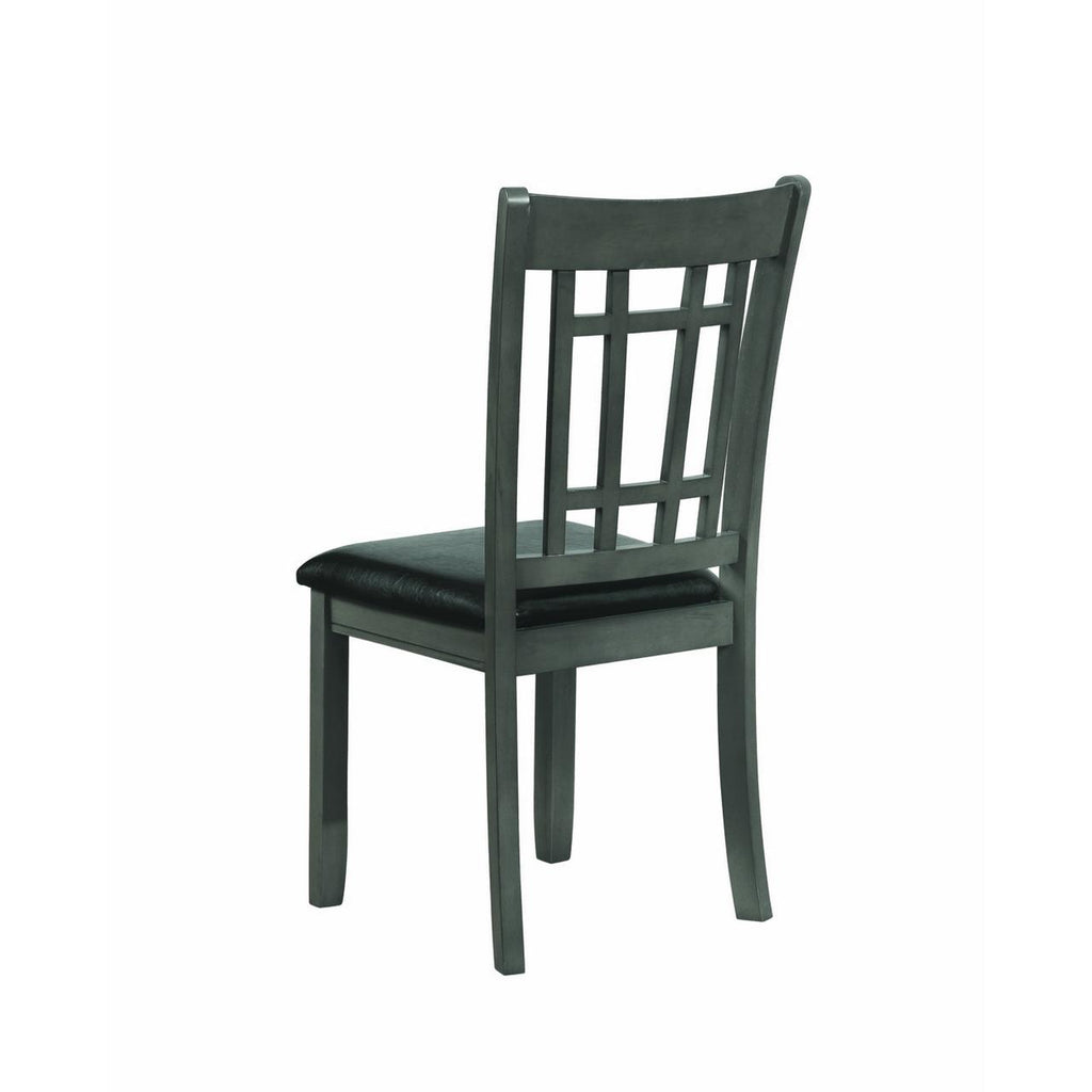 Padded Dining Side Chairs Medium Grey and Black Set of 2 M241841