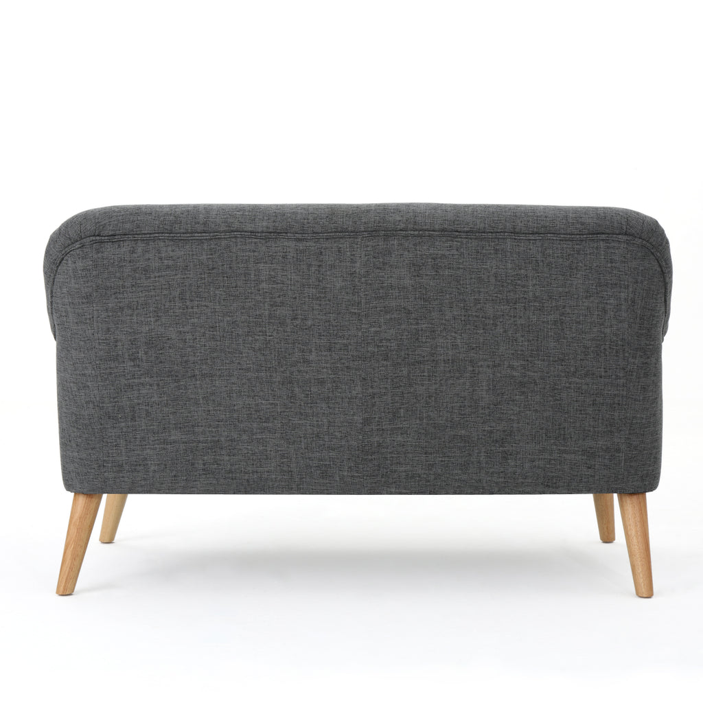 Gray Fabric Button Tufted Loveseat S285323