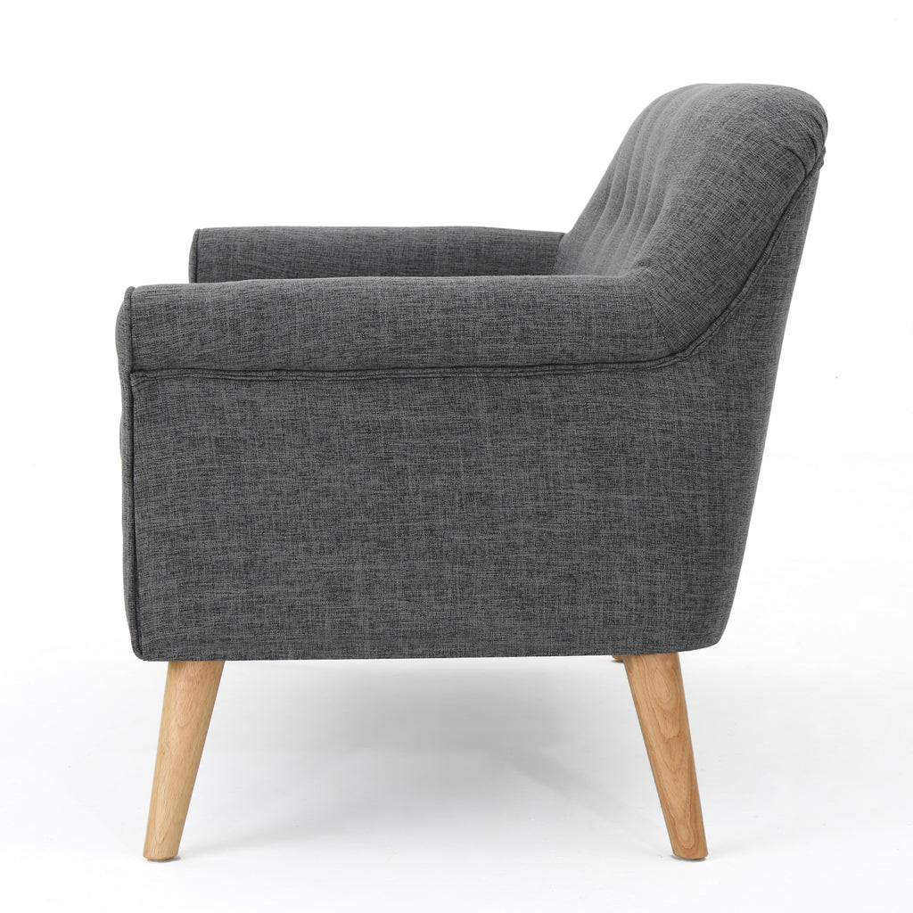 Gray Fabric Button Tufted Loveseat S285323