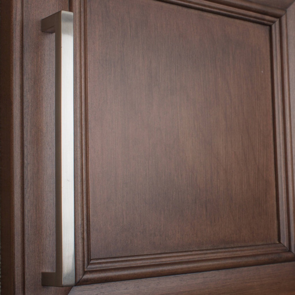 7.56-inch Solid Square Cabinet Bar Pull Handle Satin Nickel O183827