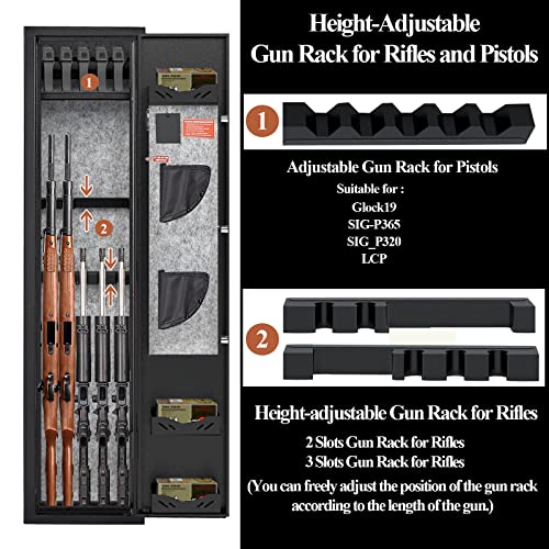 10-12 Gun Safe with Removable Shelf and Separate Lockbox L6393