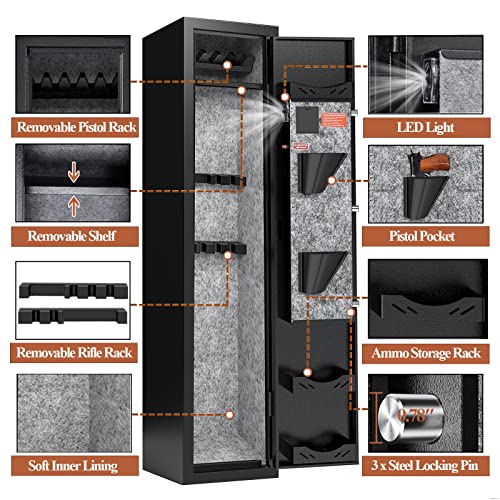 10-12 Gun Safe with Removable Shelf and Separate Lockbox L6393
