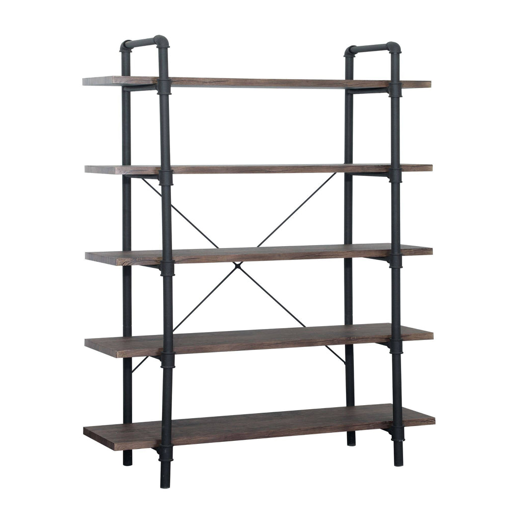 Industrial 5-Shelf Bookcase Dark Brown I9714