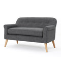 Gray Fabric Button Tufted Loveseat S285323