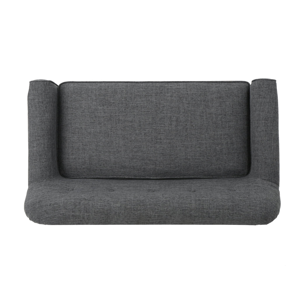 Gray Fabric Button Tufted Loveseat S285323