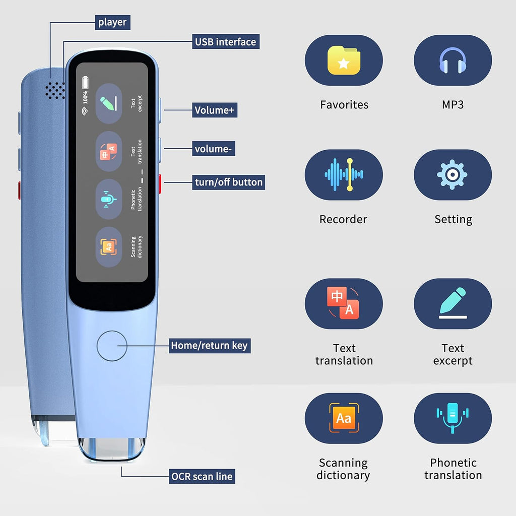 Scanner Pen Language Translator Device OCR Digital Reading Pen U7554