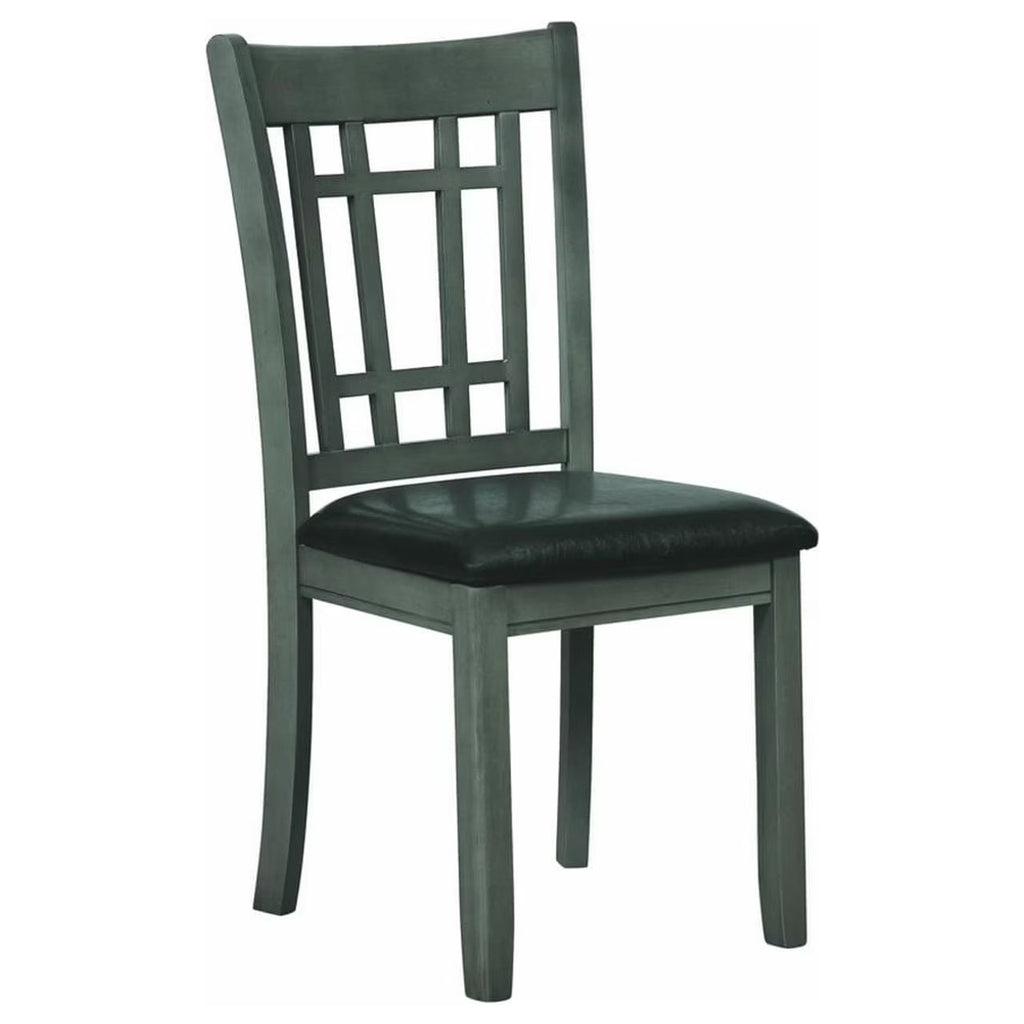 Padded Dining Side Chairs Medium Grey and Black Set of 2 M241841