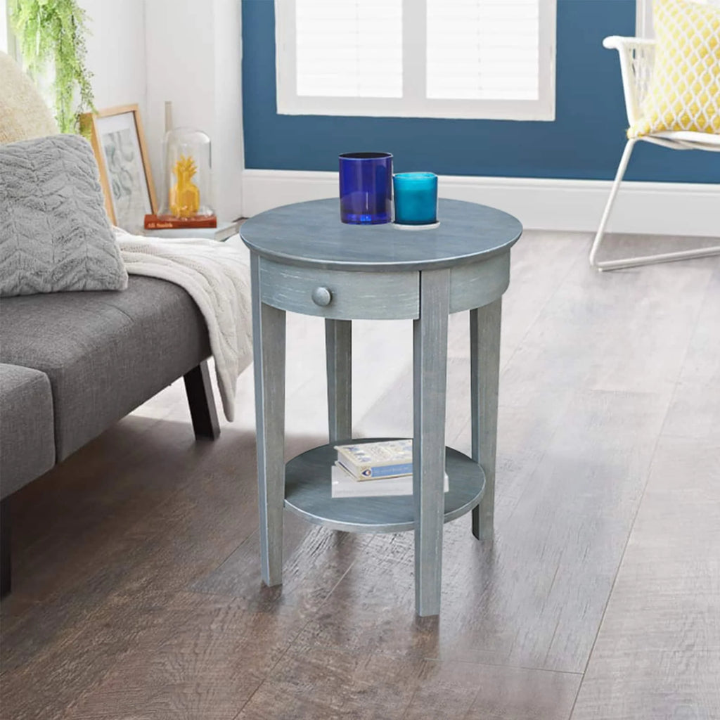 Solid Parawood Accent Table with Drawers M656