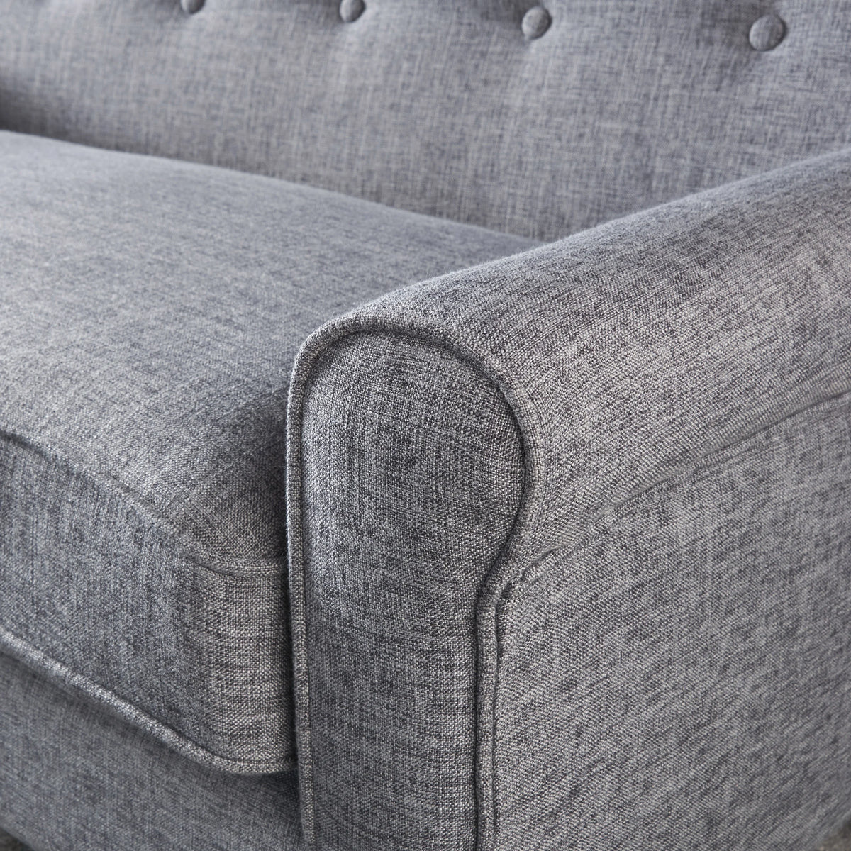 Gray Fabric Button Tufted Loveseat S285323