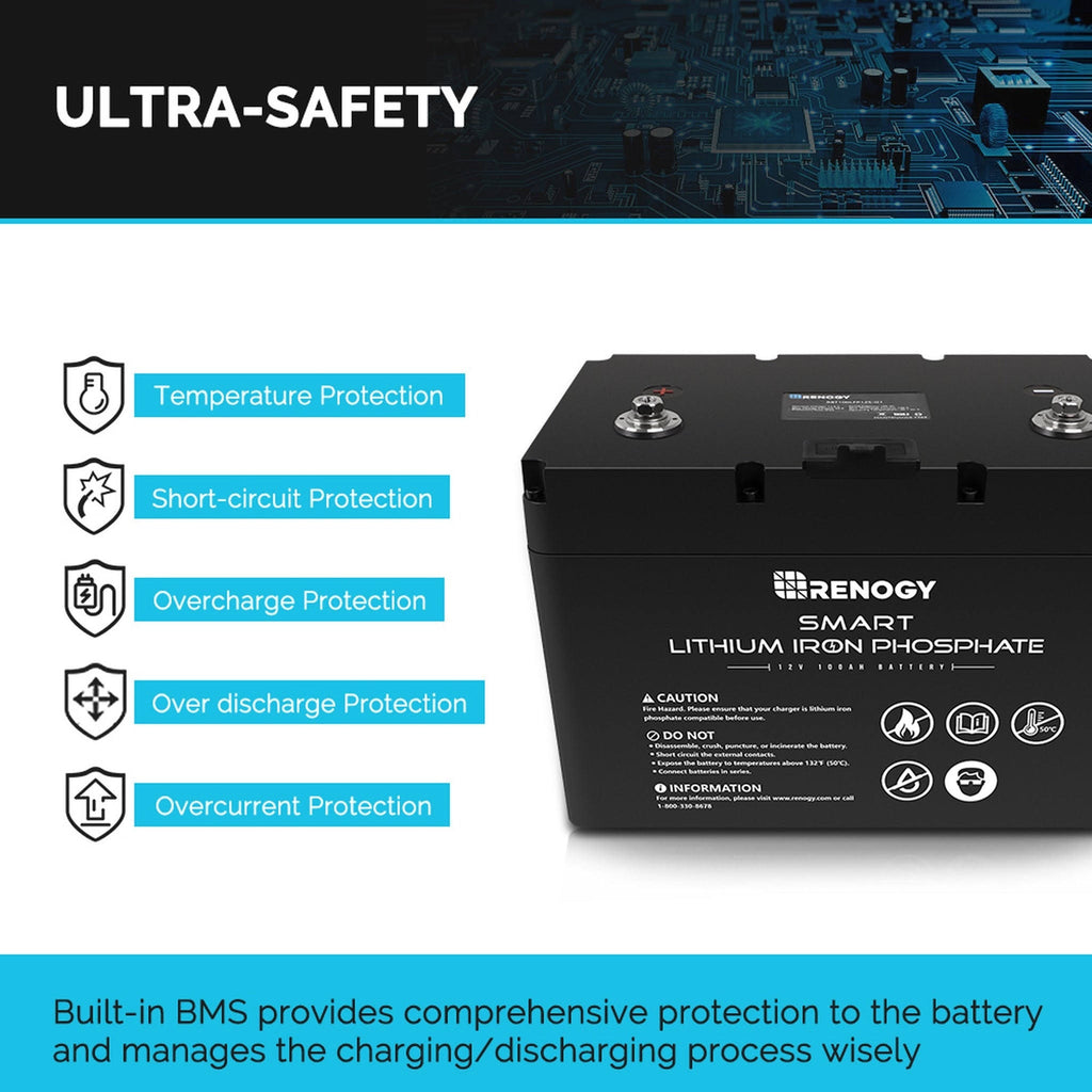 12V 100Ah Smart Lithium Iron Phosphate Battery N711