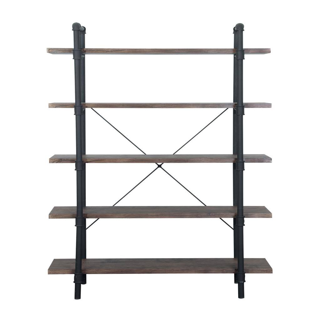 Industrial 5-Shelf Bookcase Dark Brown I9714
