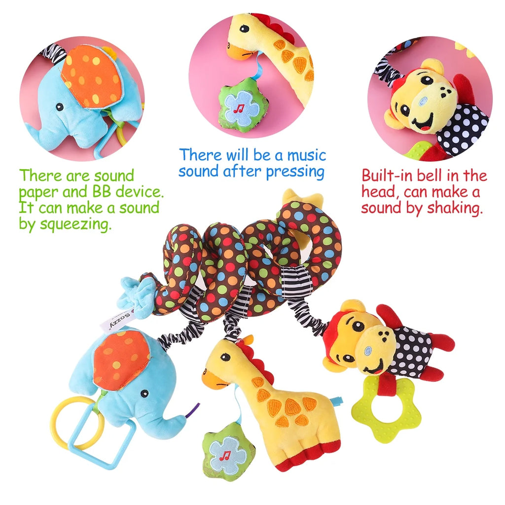 Infant Baby Activity Spiral Stroller Toy Plush Toy D3129