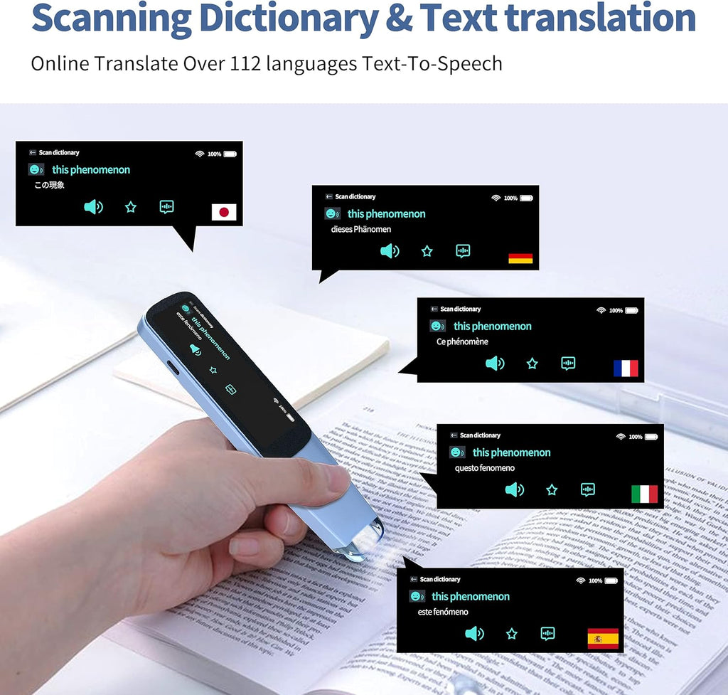 Scanner Pen Language Translator Device OCR Digital Reading Pen U7554