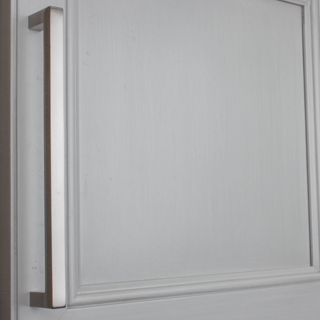 7.56-inch Solid Square Cabinet Bar Pull Handle Satin Nickel O183827