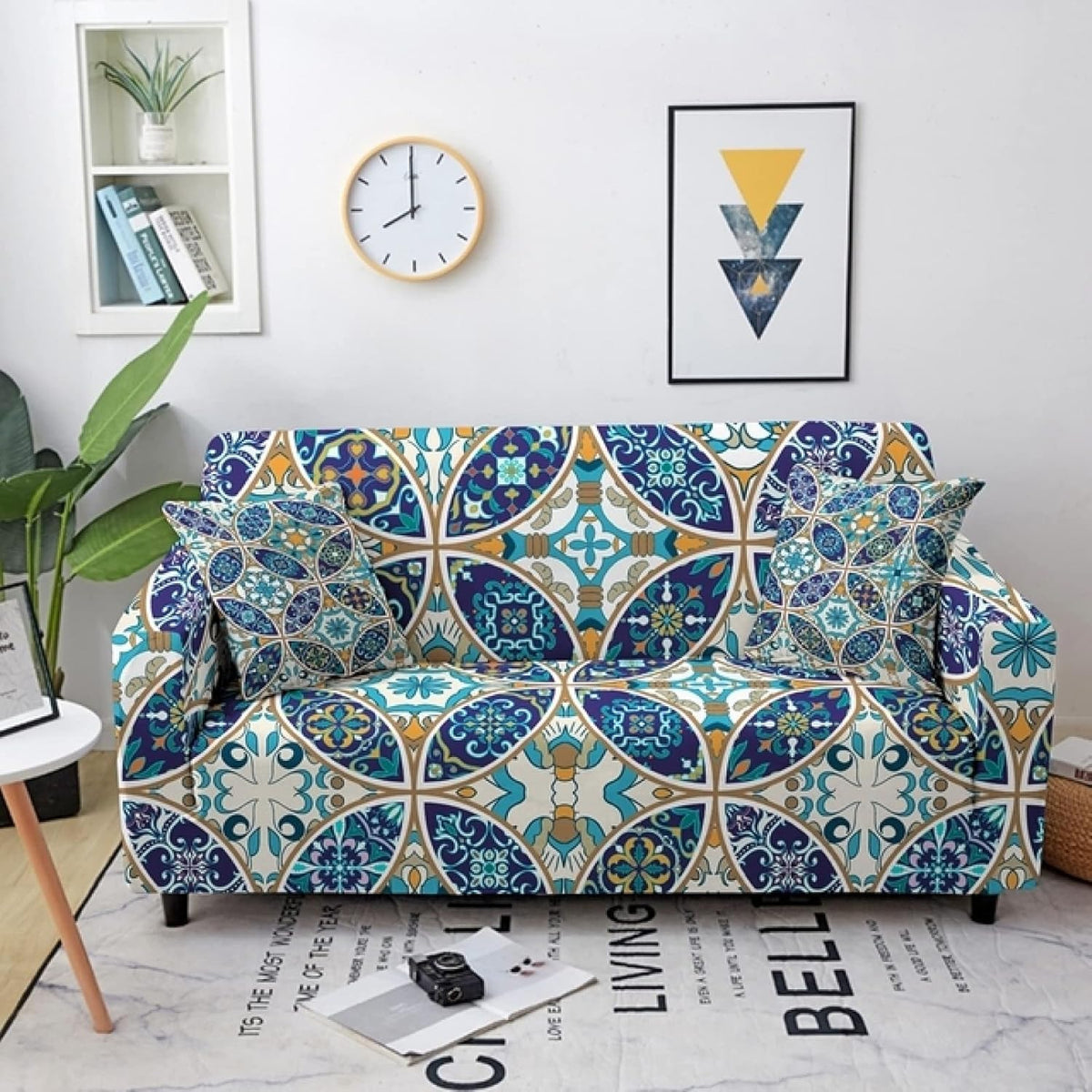 Stretch Slipcover Striped Patterns Sectional Elastic Sofa Cover Q9012
