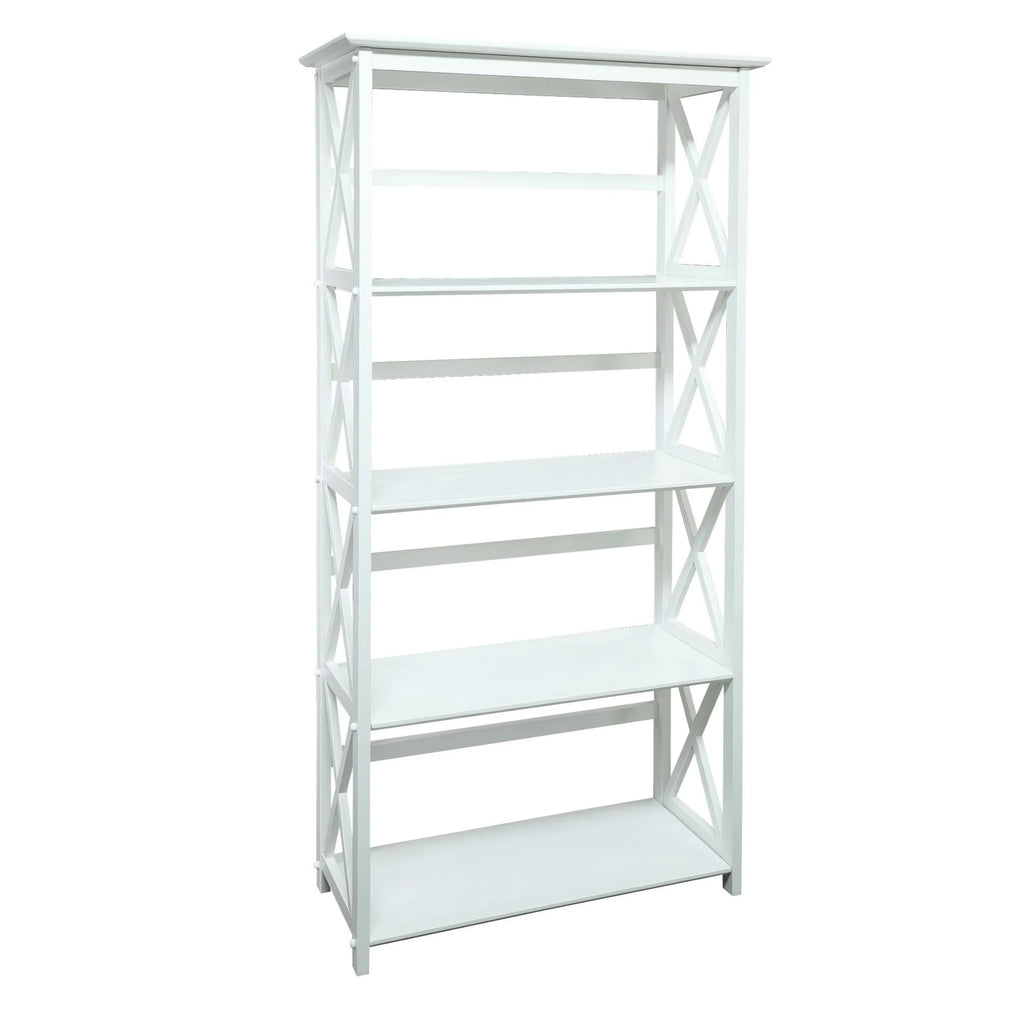 White 5 Shelf Bookcase C599630