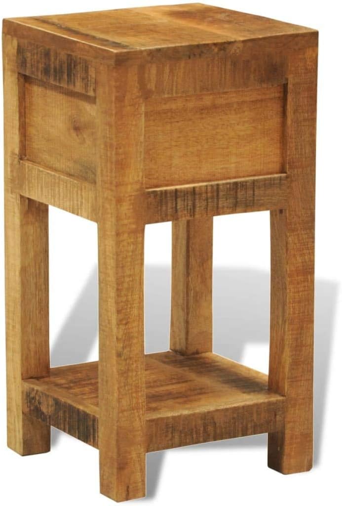 Solid Mango Wood 1 Drawer Side Table H732