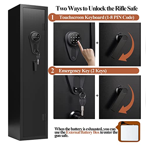 10-12 Gun Safe with Removable Shelf and Separate Lockbox L6393