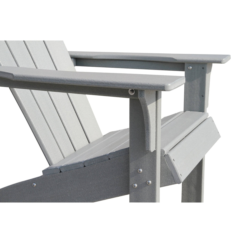 Grey Plastic Outdoor Patio Adirondack Chair C65822