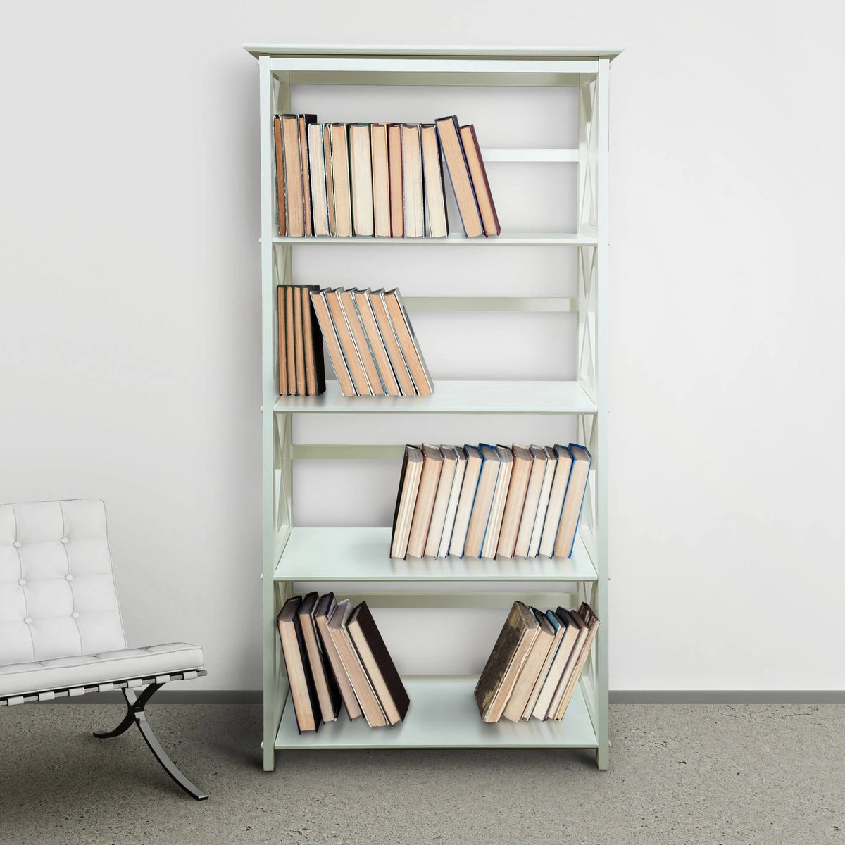 White 5 Shelf Bookcase C599630