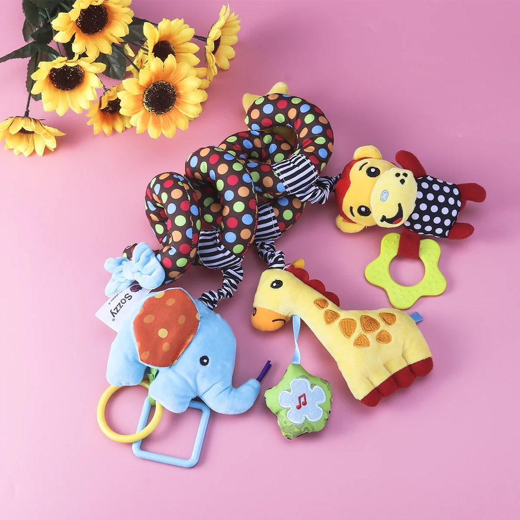 Infant Baby Activity Spiral Stroller Toy Plush Toy D3129