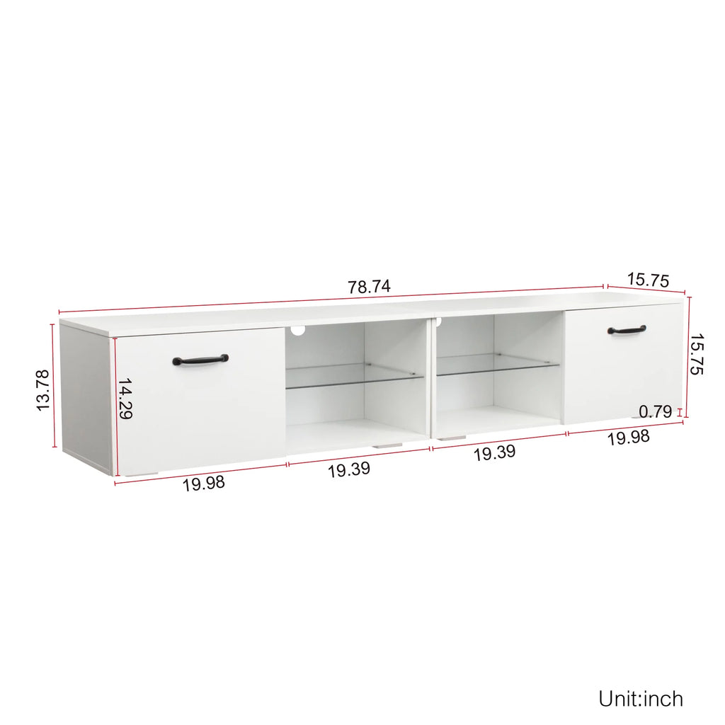 White TV Console Table with Storage Space A5259