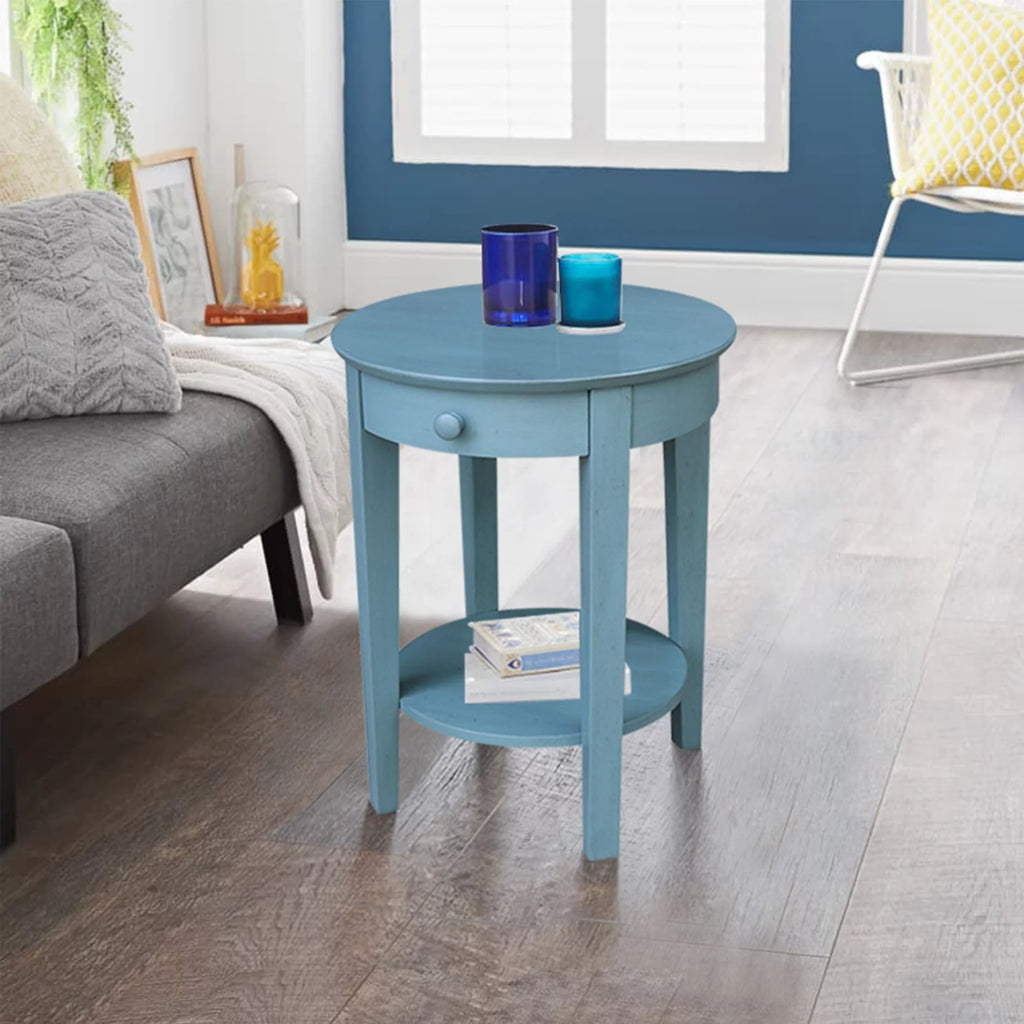 Solid Parawood Accent Table with Drawers M656
