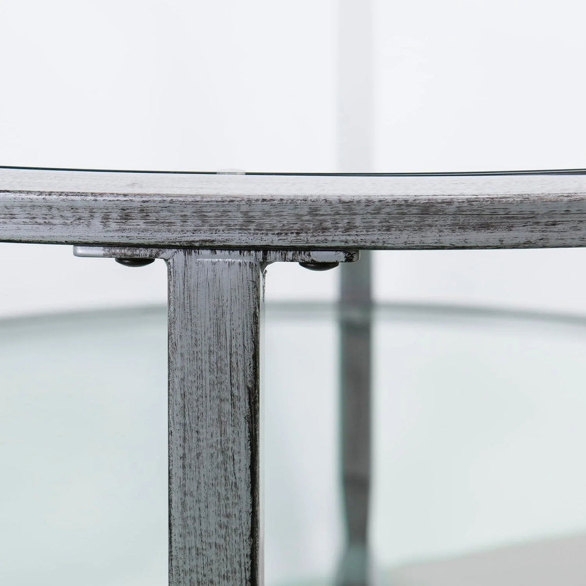 Round 2-Tier Metal Glass Coffee Table G6234