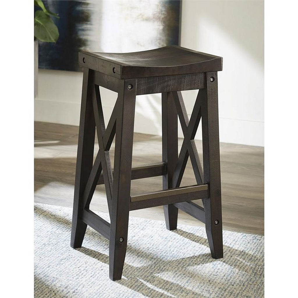 2 Piece Solid Wood Bar Stool Set B934191