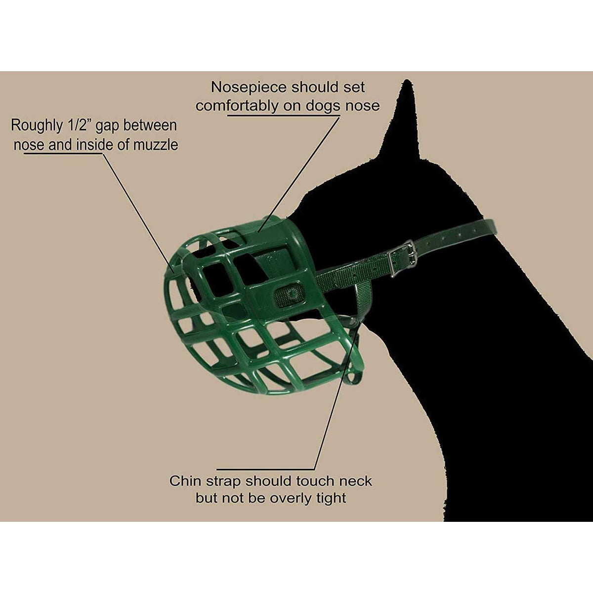 Plastic Dog Muzzle with Adjustable Headstall M817