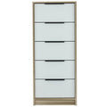 Brown & White Five Drawer Chest Q4435