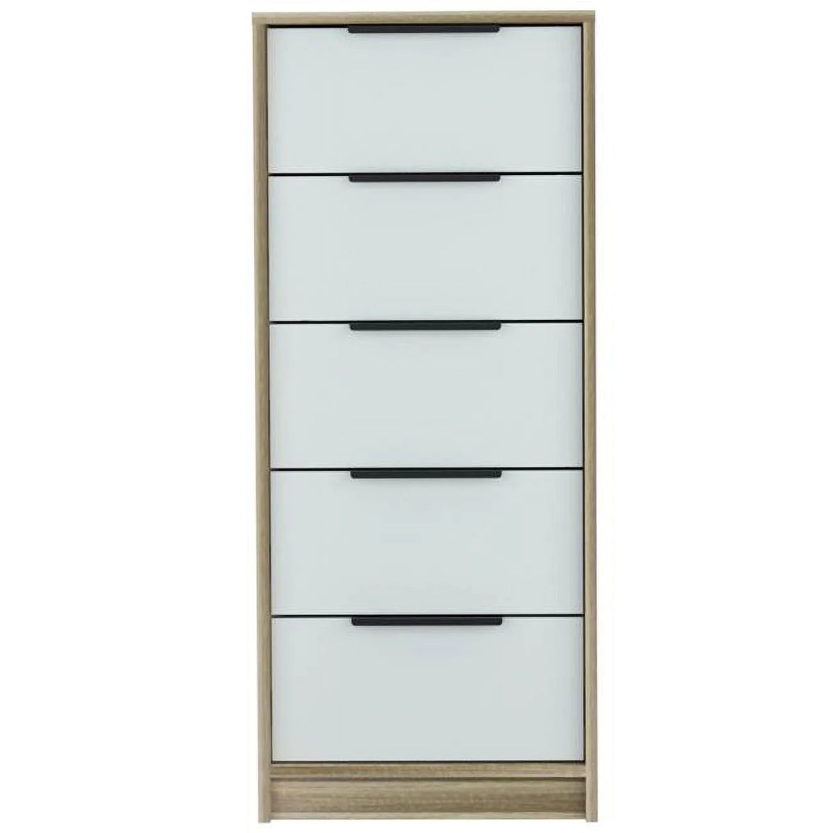 Brown & White Five Drawer Chest Q4435