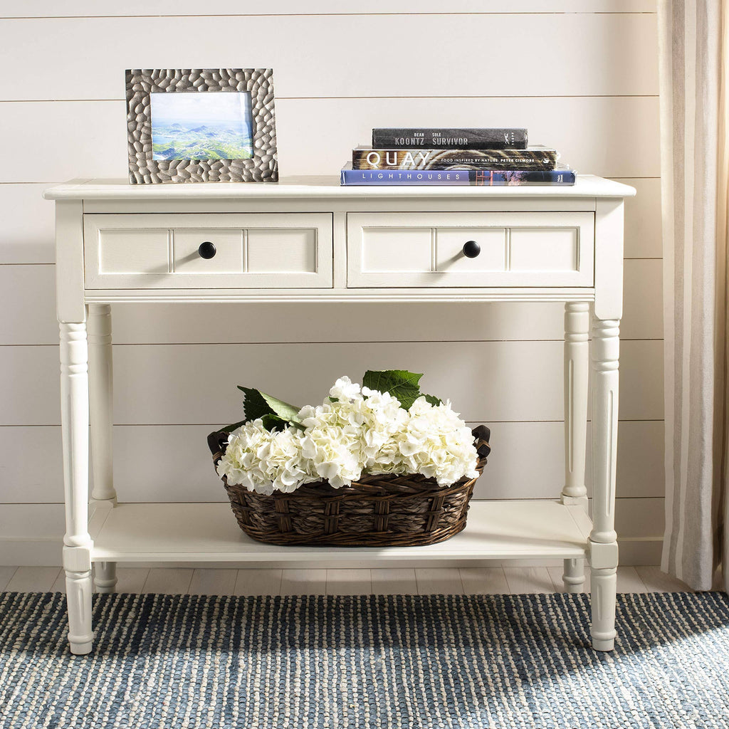 2 Drawer Distressed Cream Console X899071