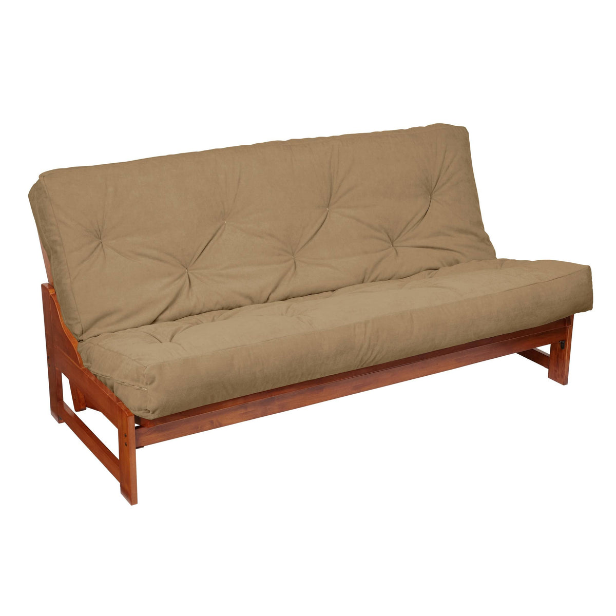 Queen Size Khaki Suede 8-Inch Latex Futon Mattress S519