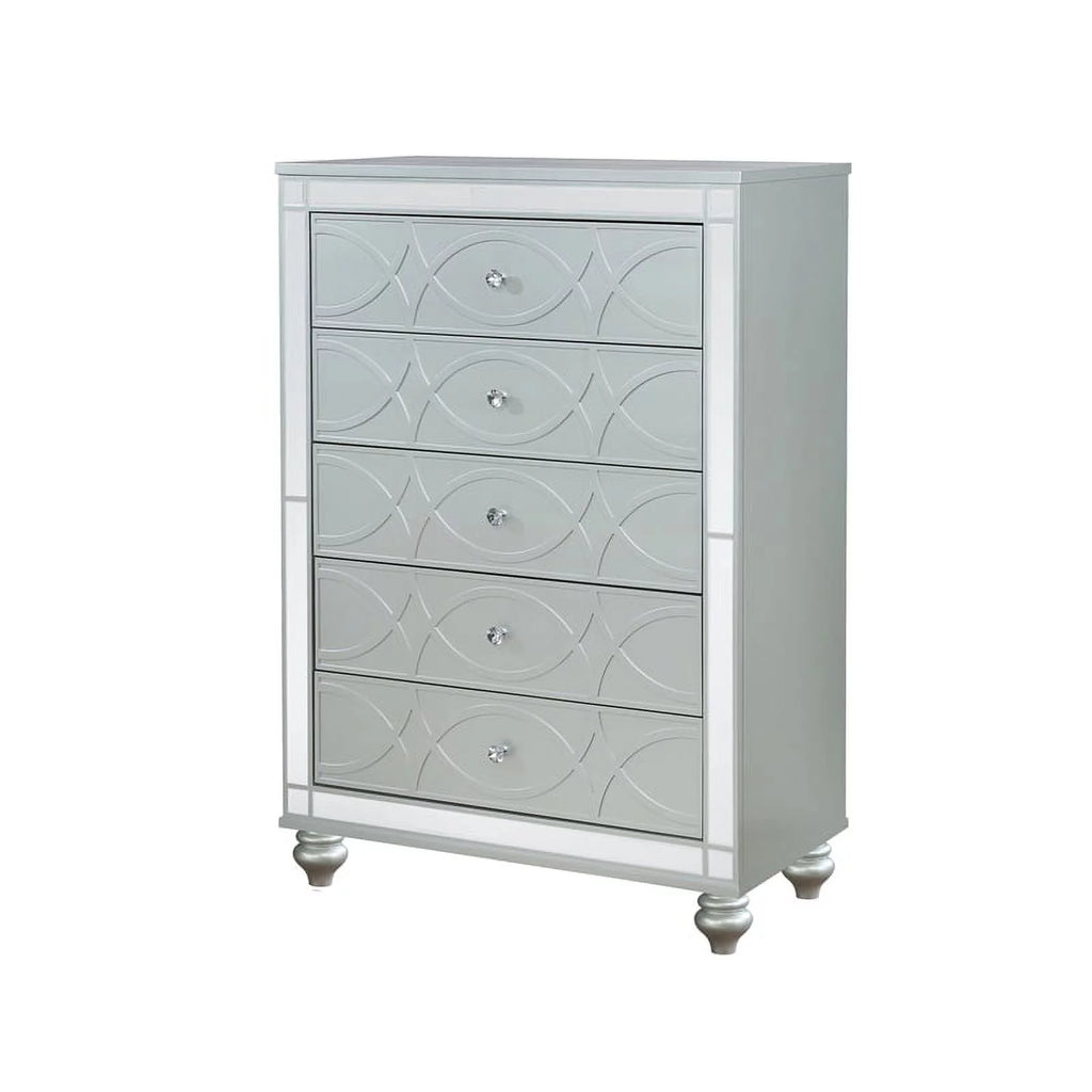 Queen 5-piece Wood Bedroom Set with LED Light Y6369
