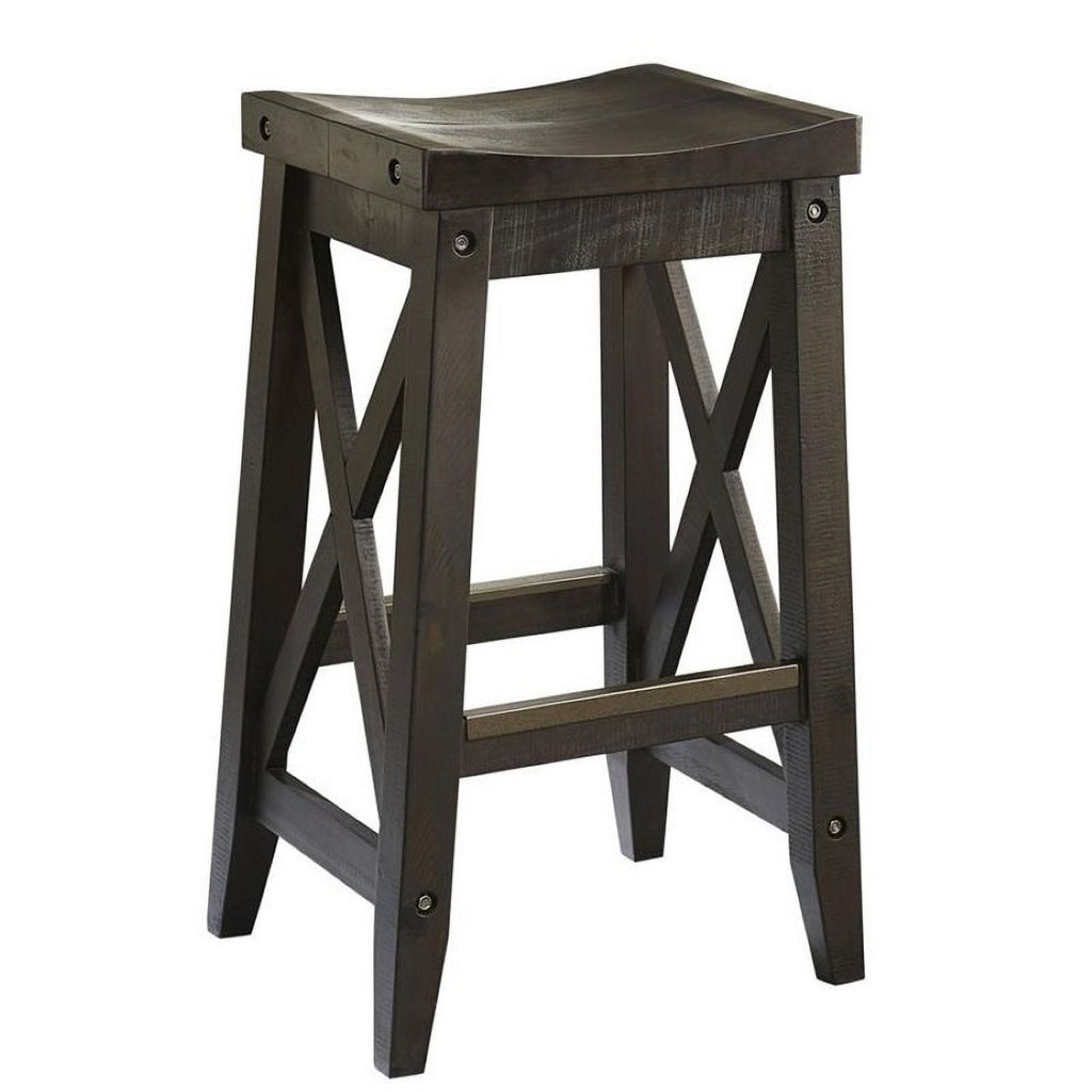 2 Piece Solid Wood Bar Stool Set B934191