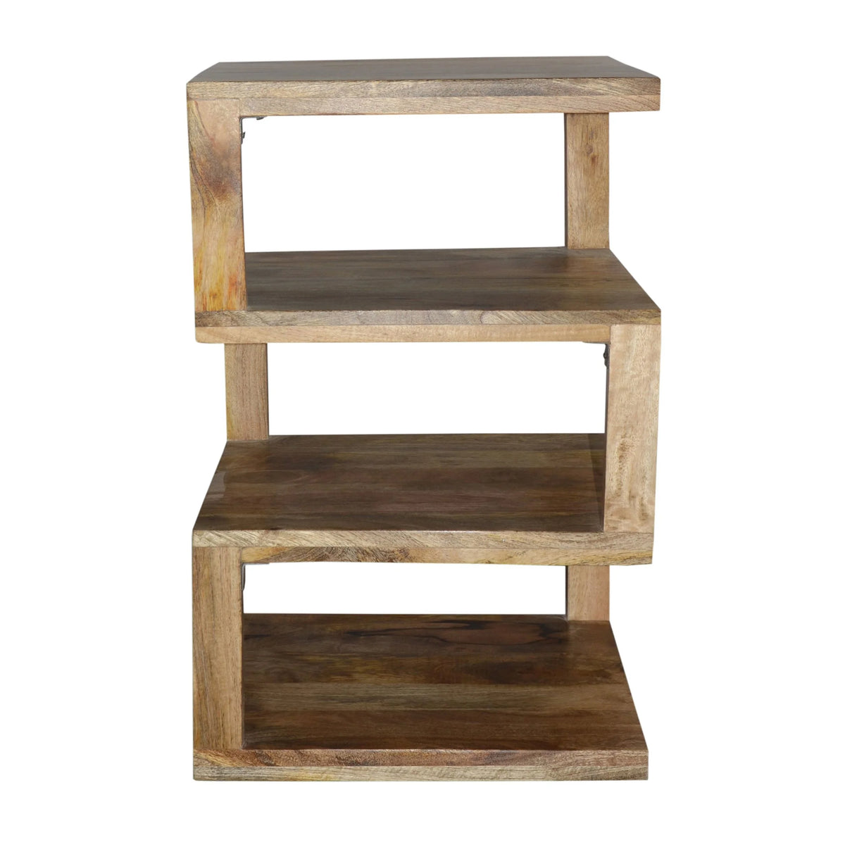 Brown Mango Wood 3 Shelf Side Table D3882